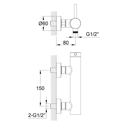 Bateria Prysznicowa Natynkowa Kohlman Axel QW120AB Black